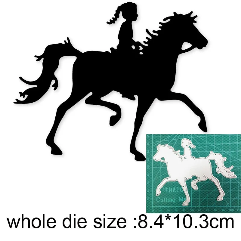 Crafts Metal Cutting Dies Cut Die Mold man Woman Riding Horse Decoration Scrapbooking Dies Knife Mould Blade Punch Stencils Dies