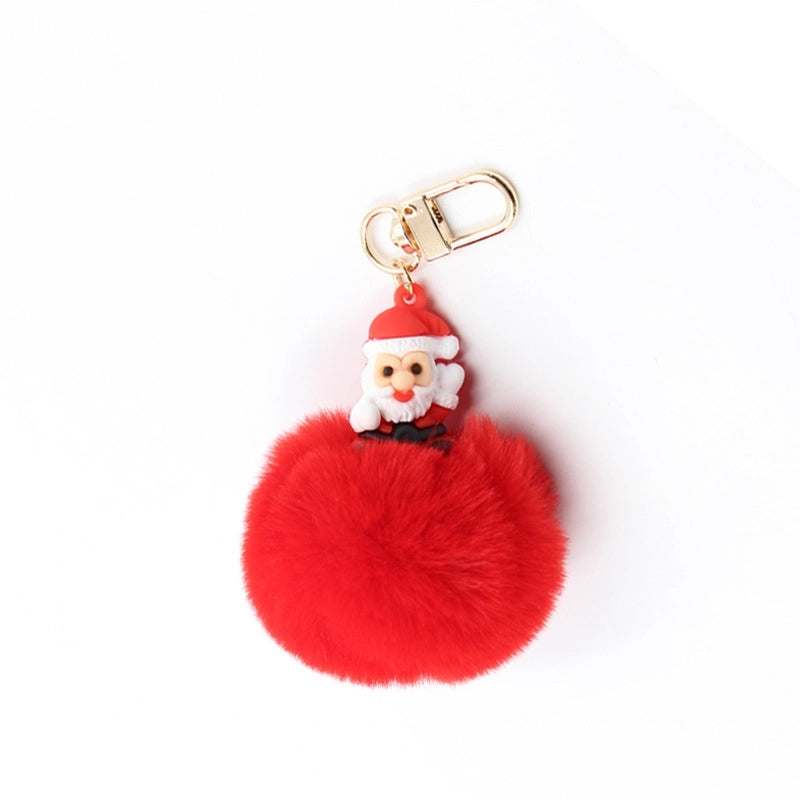 Cute Christmas Tree Santa Claus Snowman Polyester Silica Gel Christmas Unisex Bag Pendant Keychain