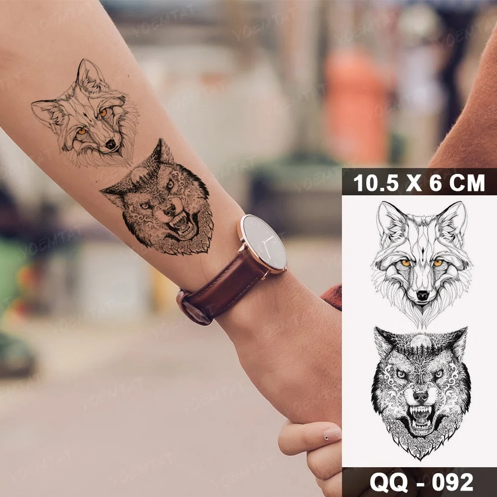 Waterproof Temporary Tattoo Stickers Clock Compass Flower Arrow Henna Flash Tatoo Women Men Indian Hand-painted Small Fake Tatto