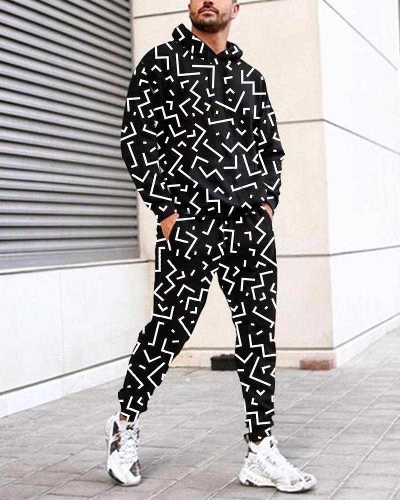 Men's casual abstract sports suit