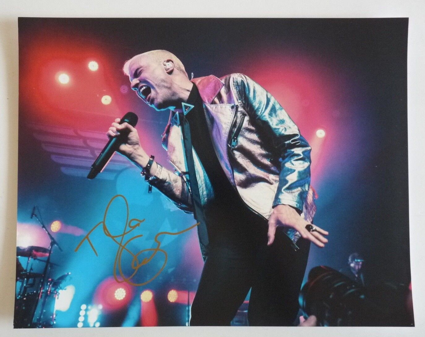 Tyler Glenn Neon Trees Signed Autograph 11x14 Live Photo Poster painting PSA BAS Guaranteed 1 F2