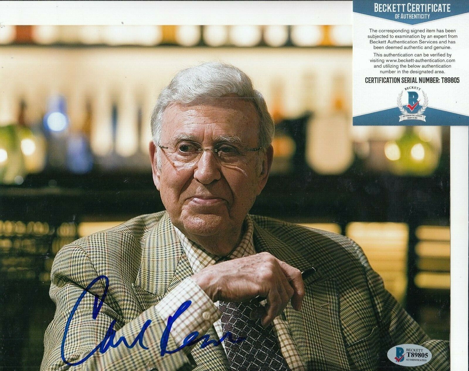 CARL REINER signed (OCEAN'S ELEVEN) Saul Bloom 8X10 Photo Poster painting BECKETT BAS T89805