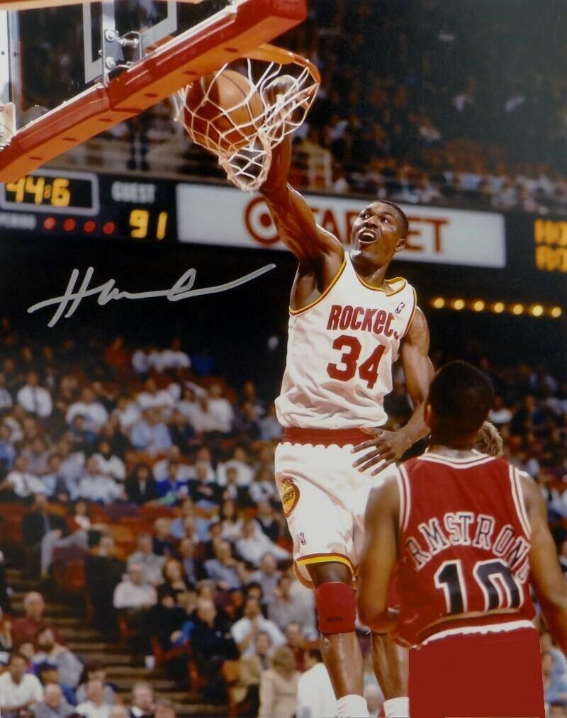 Hakeem Olajuwon 8X10 AUTOGRAPHED SIGNED Photo Poster painting Rockets HOF REPRINT