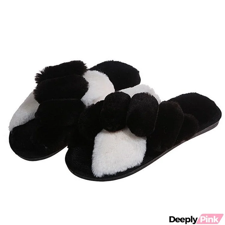 New Soft Plush Open Toe Splendid Faux Fur Fluffy Slippers