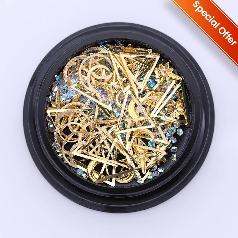 Candy Colors Mixed Size Love Heart Design 3D Nail Art Decoration Glass Crystal Beads AB Rhinestones DIY Flatback Acrylic Stones-Nail Inspo