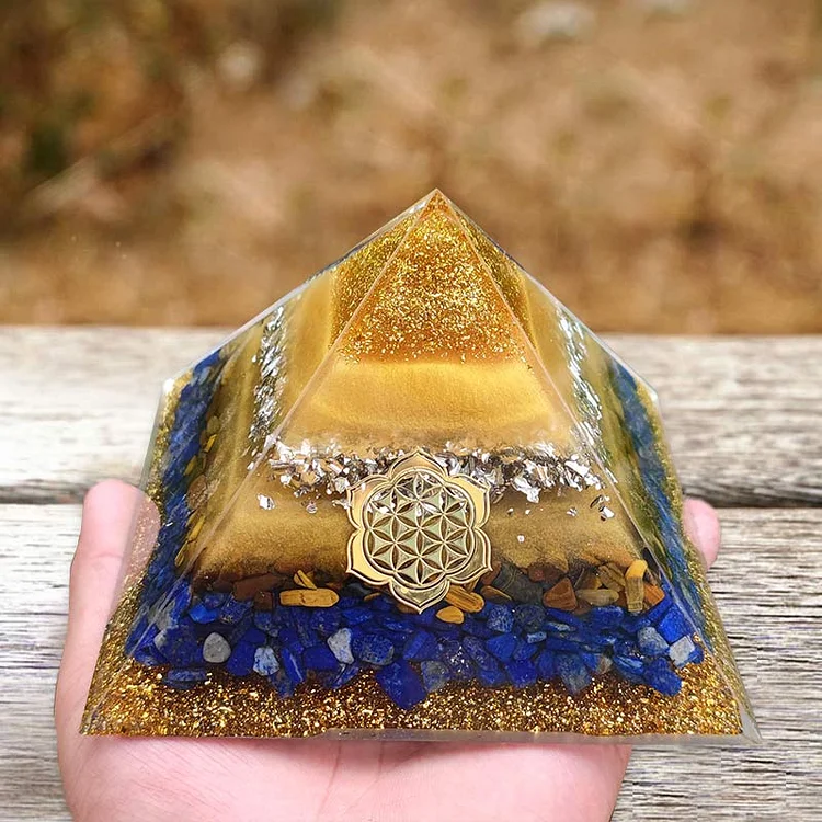  Lapis Lazuli with Tiger Eye Orgone Pyramid