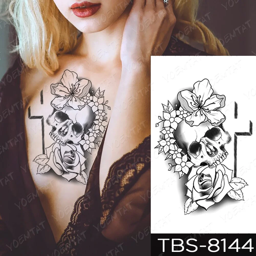 Sdrawing Temporary Tattoo Sticker Yin Yang Dragon Feather Wings Flash Tattoos Wolf Totem Body Art Arm Fake Tatoo Men