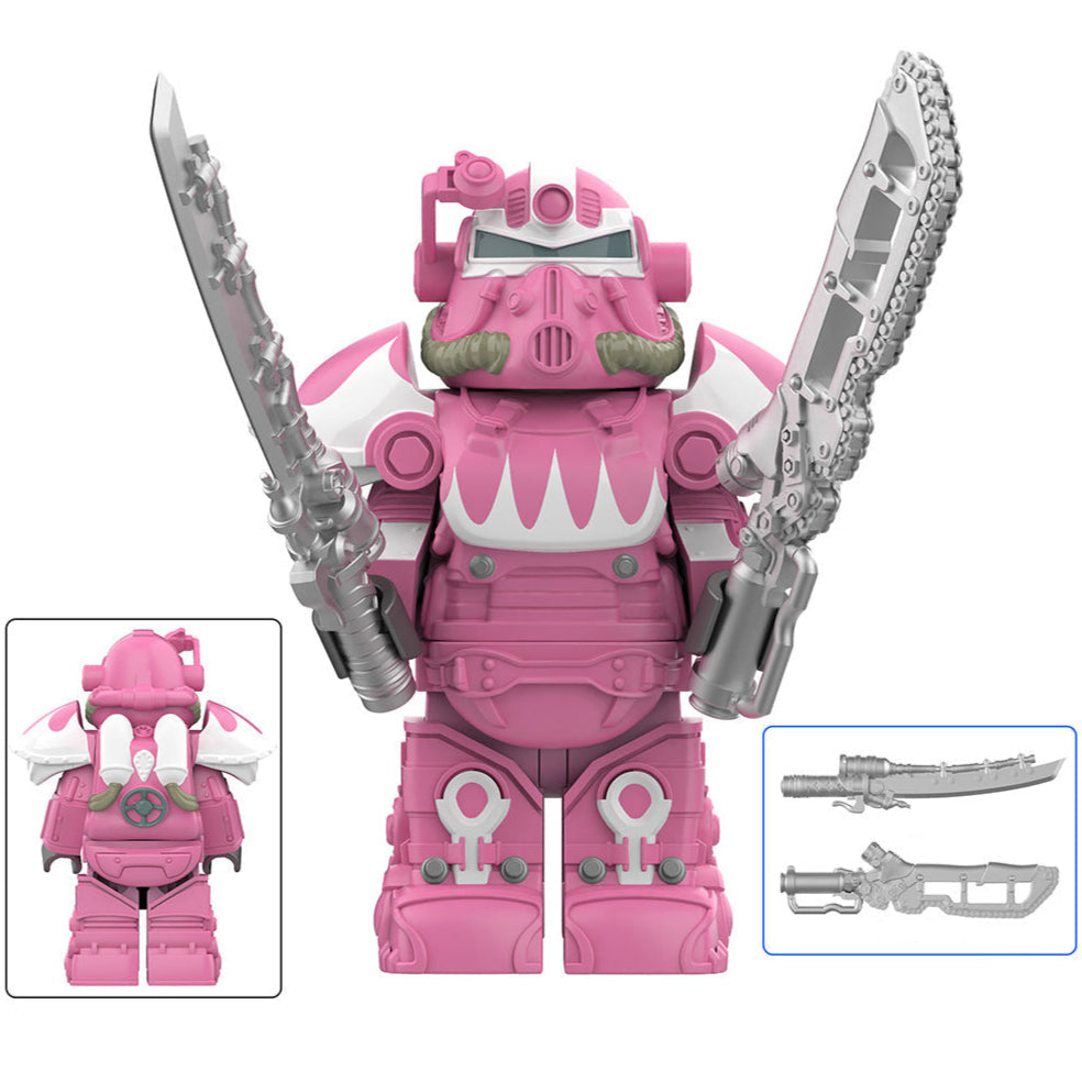 T-51 Power Armor (Hot Rod Hot Pink) Custom Fallout Minifigure Minifigure Bricks monstertoys