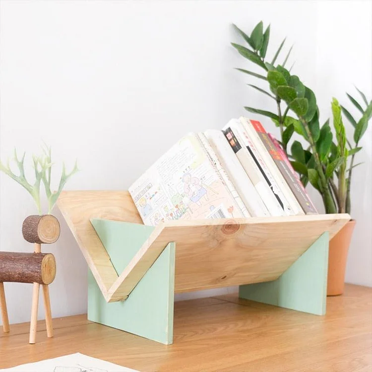 Pinewood Table Book Stand for Table Desk Organization - Appledas