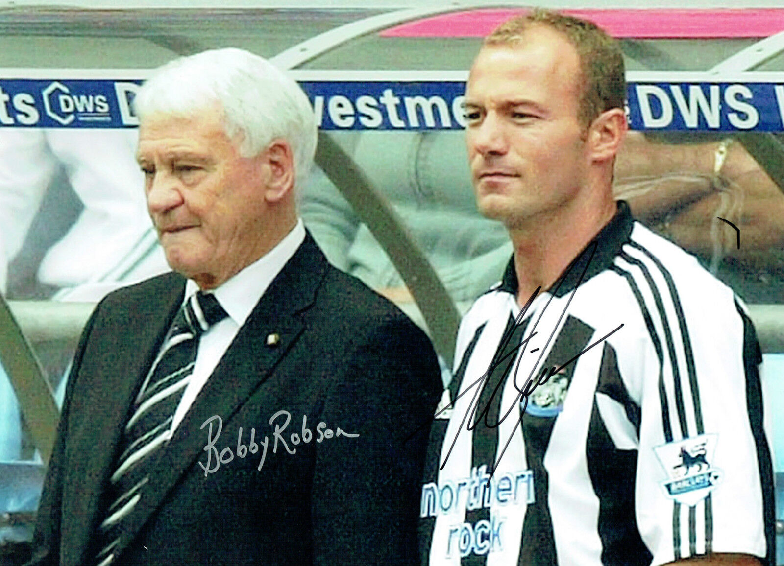 Bobby ROBSON & Alan SHEARER Double Signed Autograph 16x12 NUFC Photo Poster painting AFTAL COA