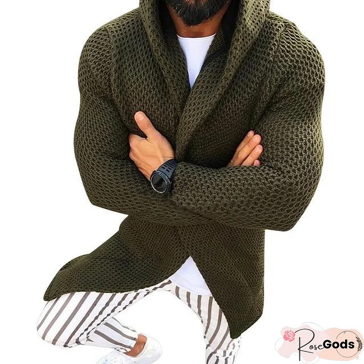 Men Clothes Open Stitch Casual Sweater coat Tricot Cardigan Male Autumn Hoodies Knitted Overwear Hombre