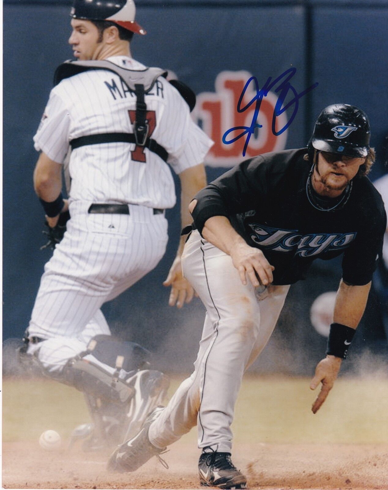 GREGG ZAUN TORONTO BLUE JAYS ACTION SIGNED 8x10