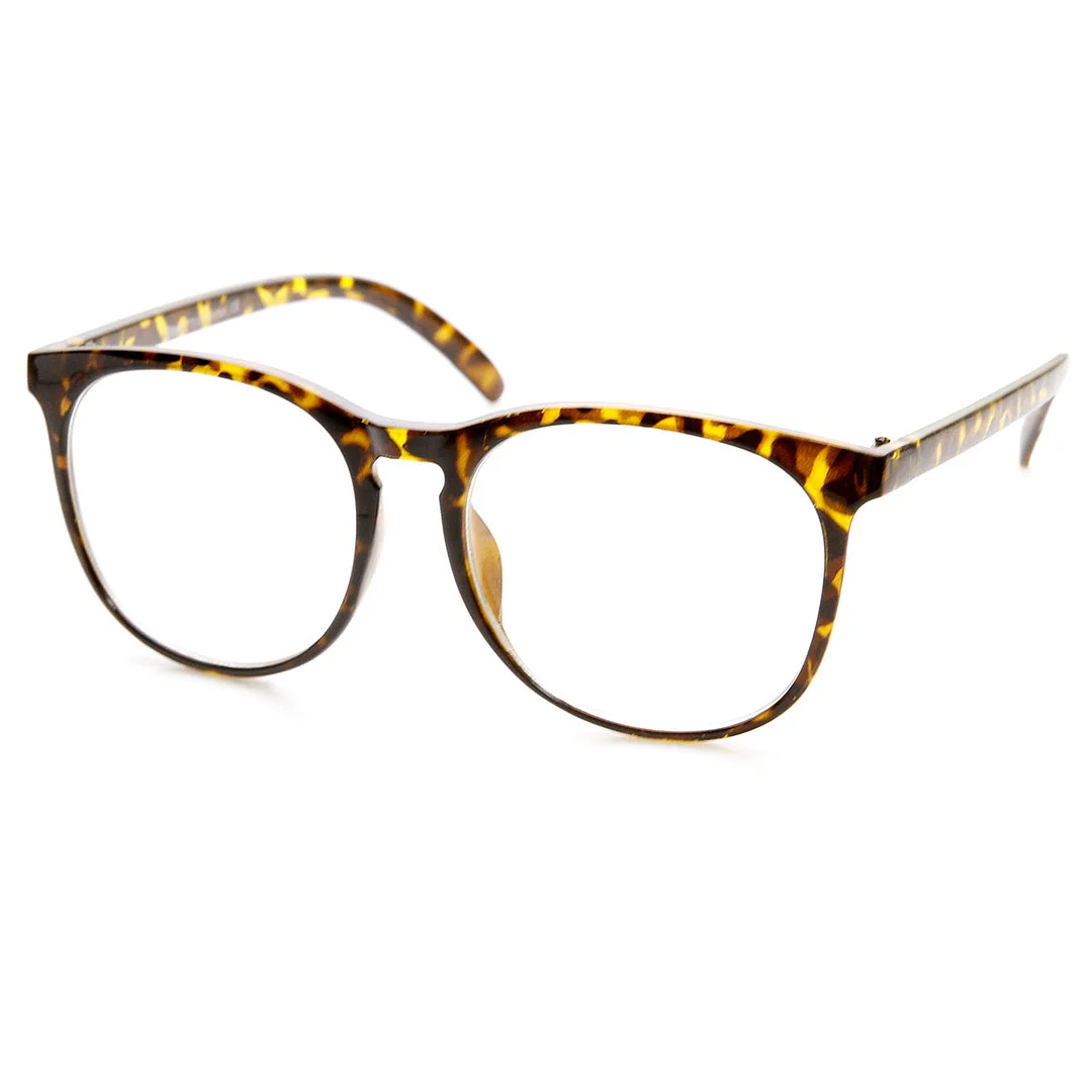 Vintage Inspired Oversized P3 Circa 80s Keyhole Clear Lens Glasses