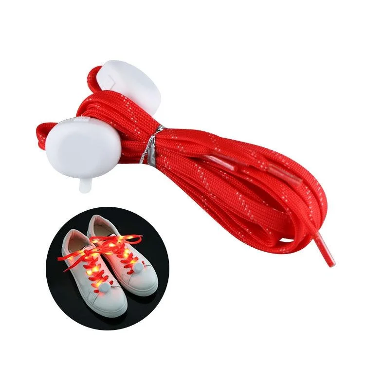 1 Pair  LED Light-up Shoelace Stage Performance Luminous Shoelace,Color: Red