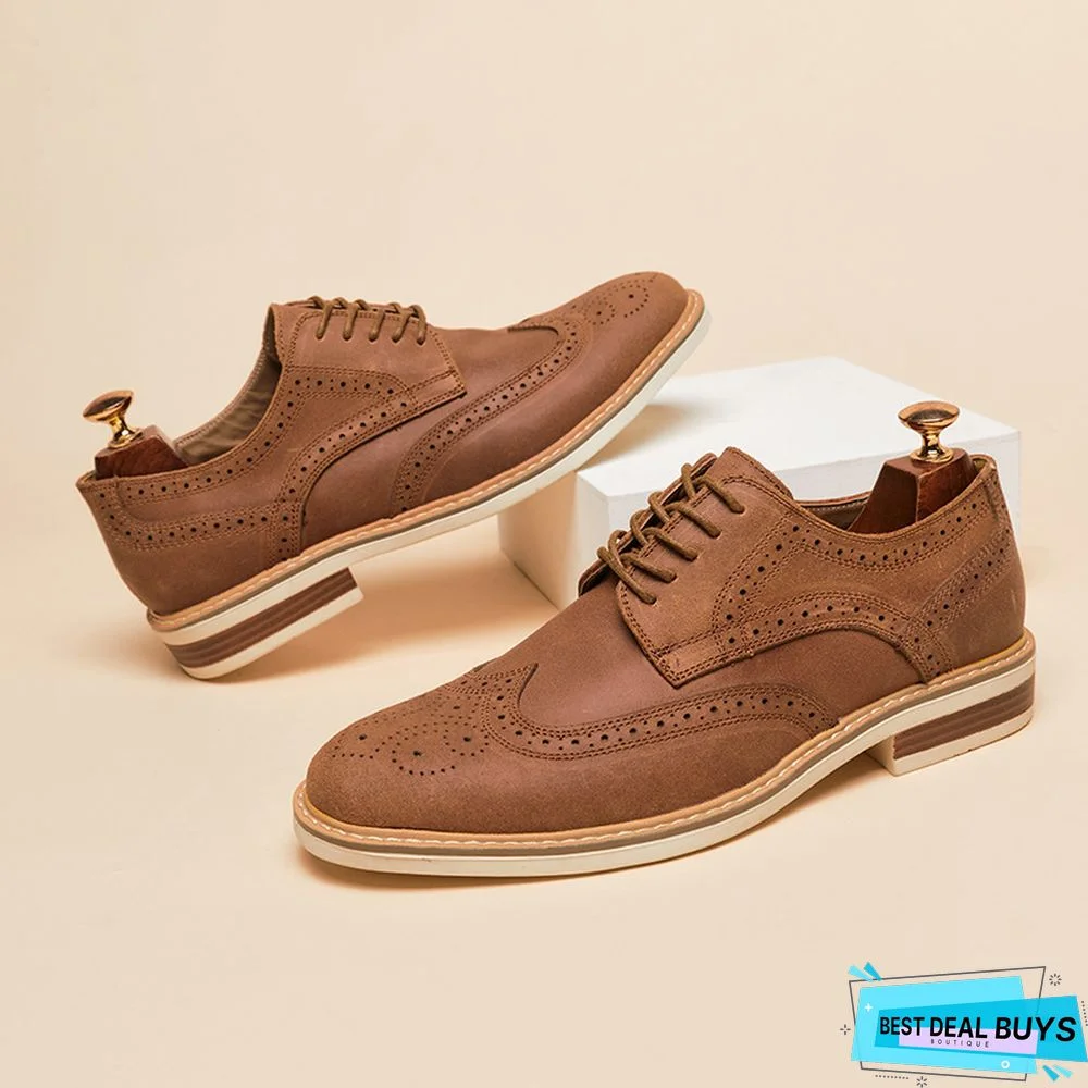 Men's Fashion Brogue Carved Suede Shoes