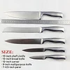 HITOMEN Kitchen Knife Set, Knife Set with Block, Knife Block with 5 Stainless Steel Knives