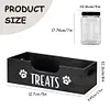 Wooden Pet Snack Storage Box with 3 Plastic Treat Jar Dog Food Storage Holder
