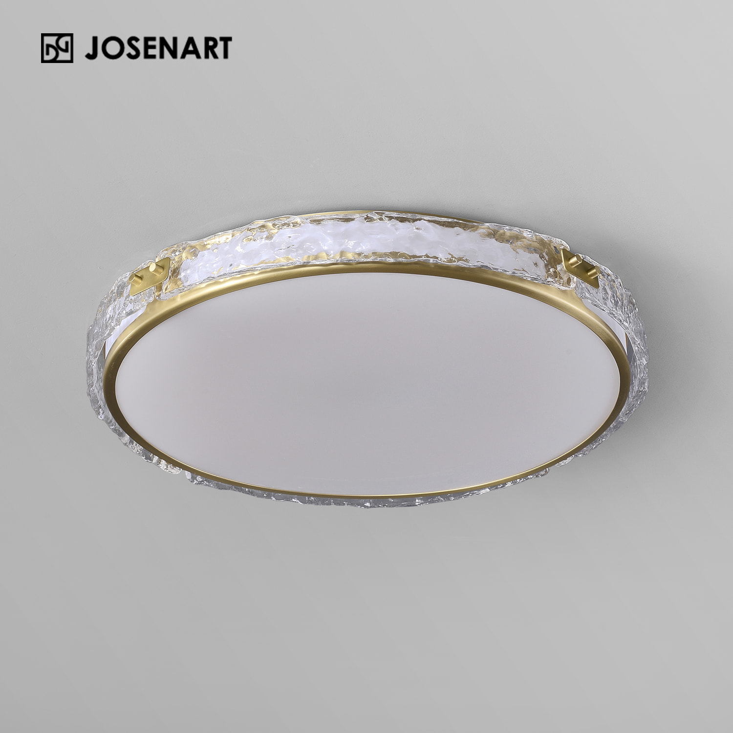 Glass Shade LED Brass Flush Mount JOSENART Josenart