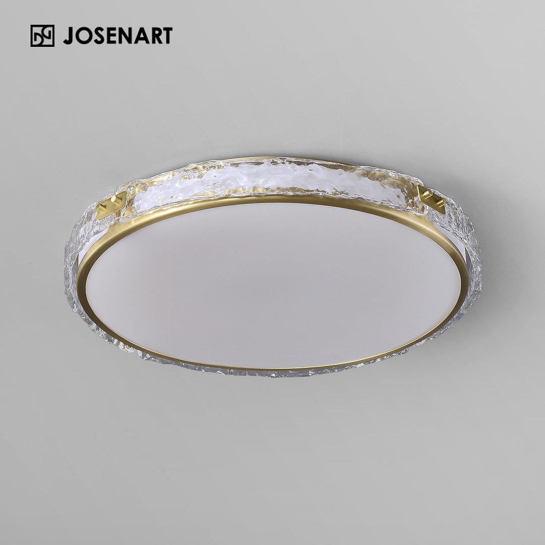 Glass Shade LED Brass Flush Mount JOSENART Josenart