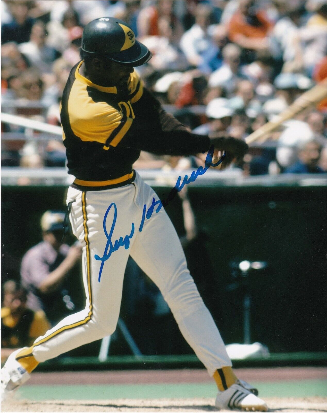 GEORGE HENDRICK SAN DIEGO PADRES ACTION SIGNED 8x10