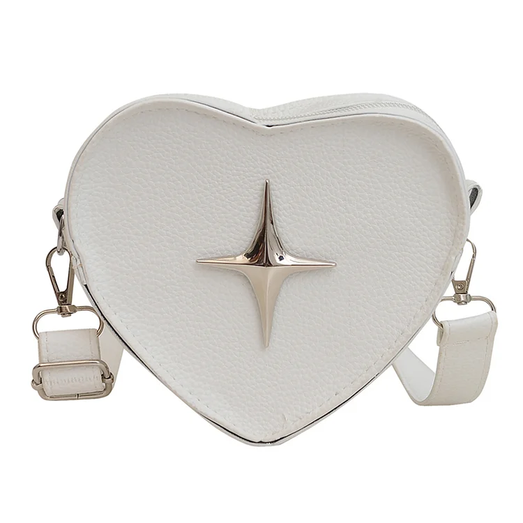 Women Cute Crossbody Bag PU Leather Dating Bag for Shopper Travel (White)
