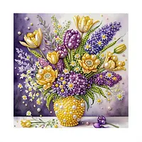 Yellow Vase Spring Flowers - Pearls Painting