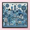 Blue House-11CT Stamped Cross Stitch 50*50cm/19.69*19.69in tapestrymarket