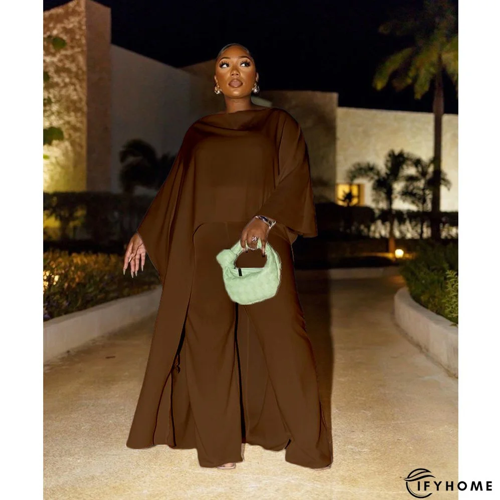 Plus Size Women Autumn and Winter Solid Loose Casual Two-piece Set | IFYHOME