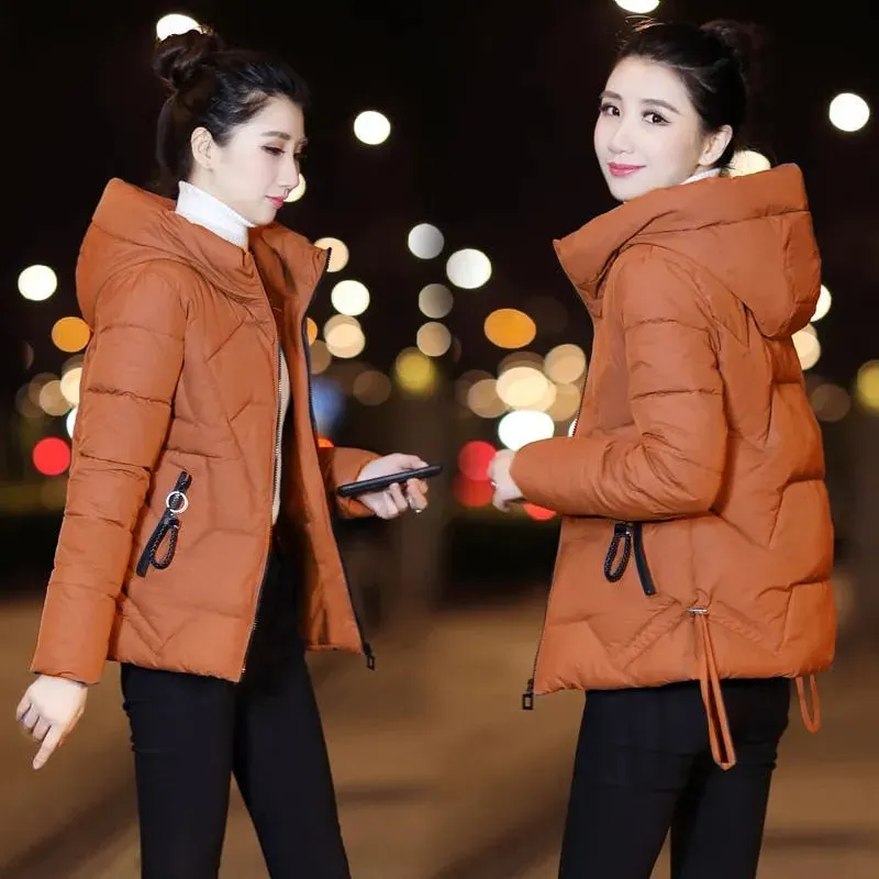 New 2021 High Quality Women Parkas Winter Jacket Hooded Casual Parkas Long Sleeve Female Coat Cotton Padded Jacket Warm Outwear