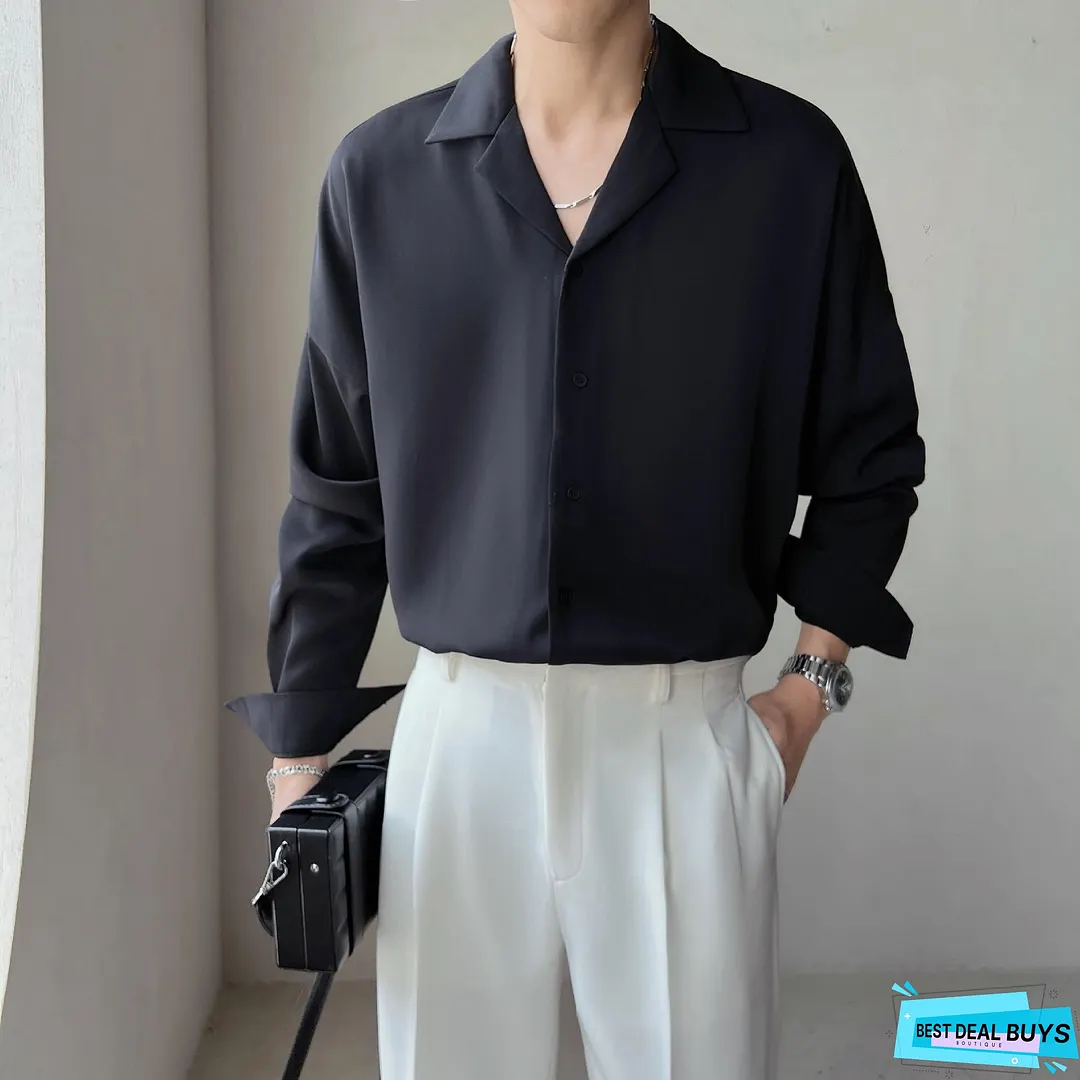 Fashion Solid Color Long Sleeve Shirt