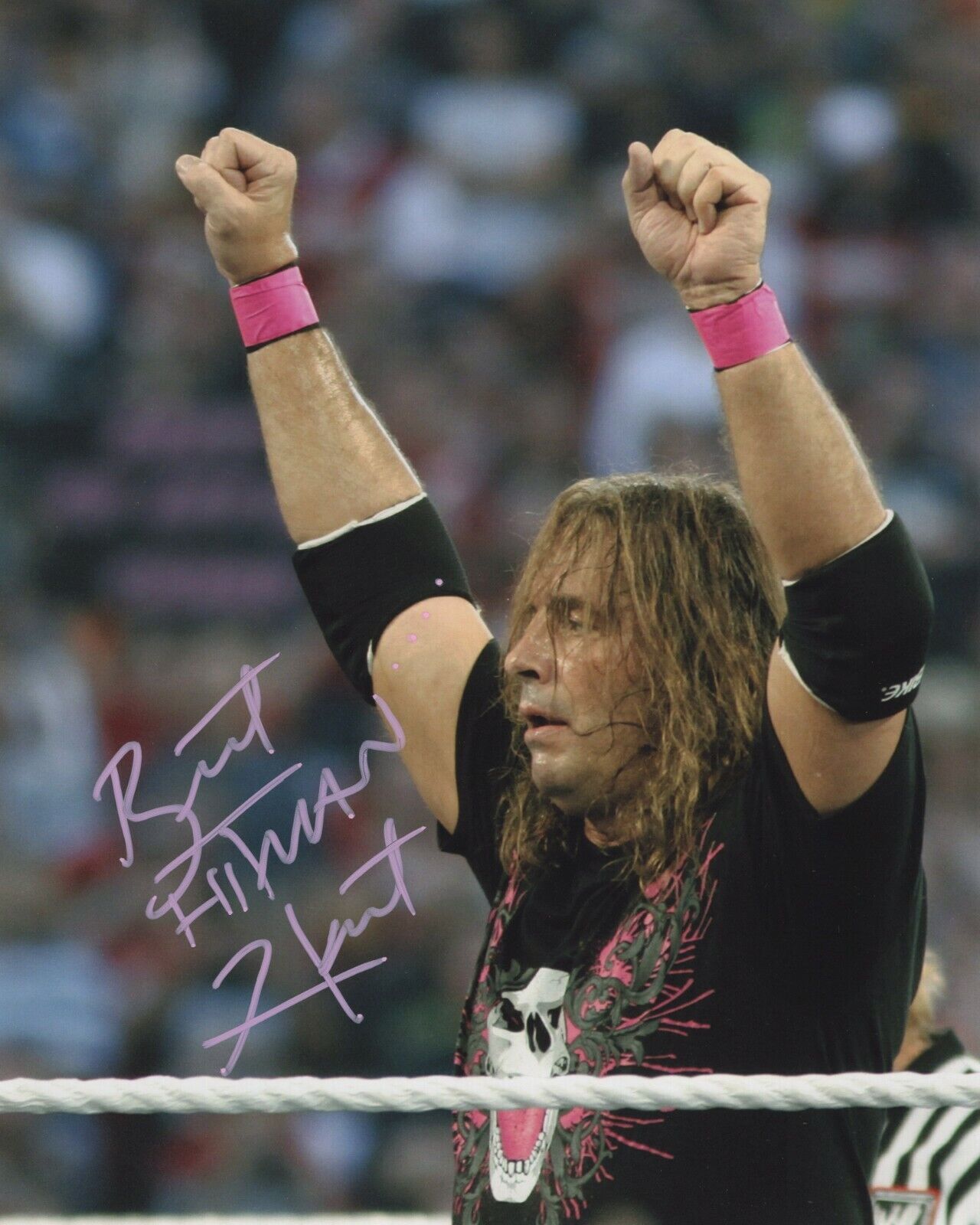 BRET HITMAN HART SIGNED AUTOGRAPH WWF WWE WRESTLING 8X10 PROOF #2