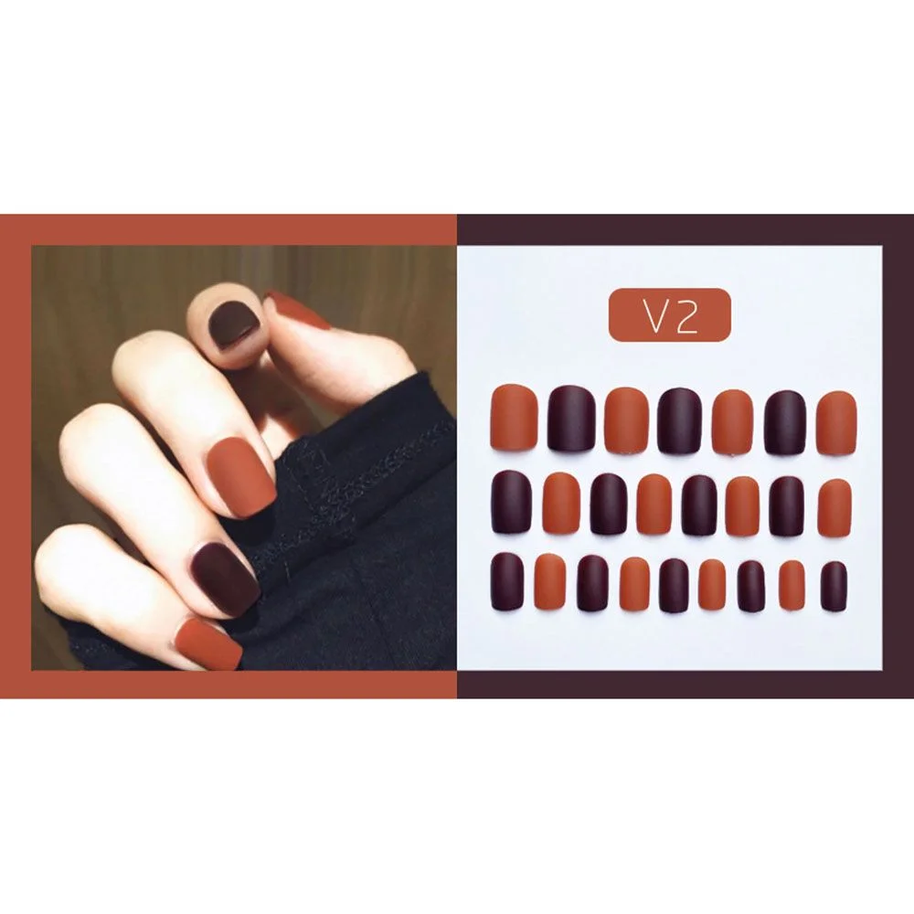 Fake Nails Art Nail Tips Press on False with Designs Set Full Cover Artificial Short Packaging Kiss Display Clear Tipsy Stick-Nail Inspo