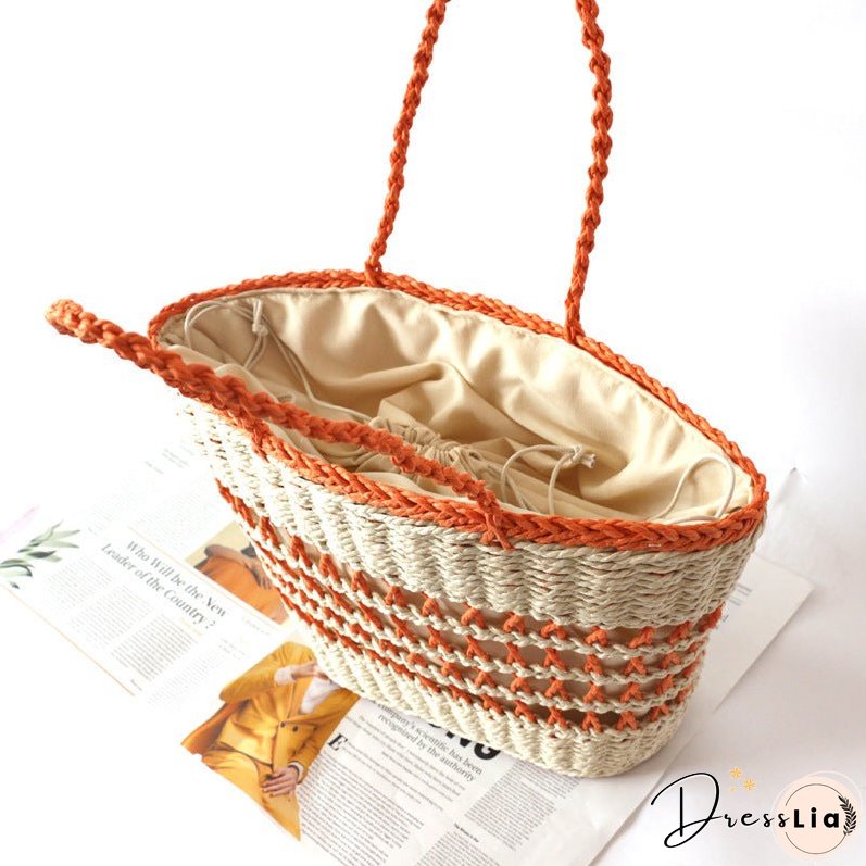 Hollow Out Vegetable Basket Vacation Casual Handbag