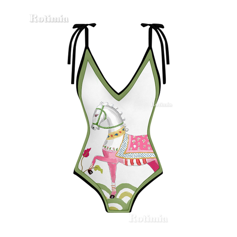 Stylish White Horse Print Mini Dress