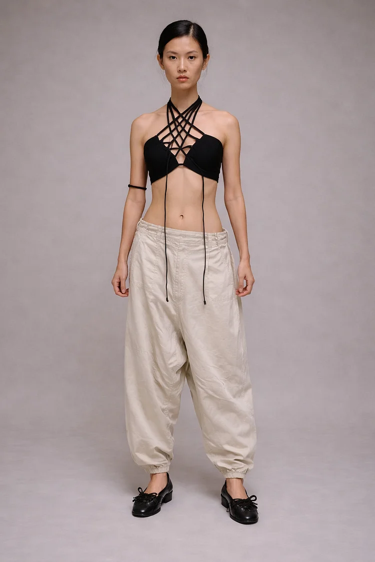 PARTICLE Upcycled Harem Pant - Cream