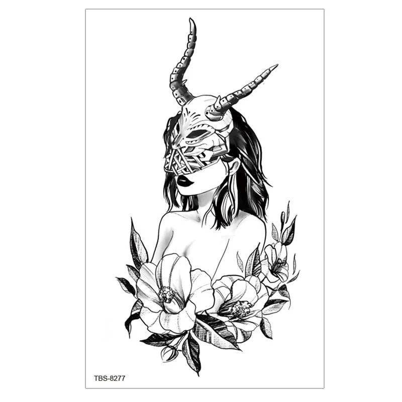 Waterproof Temporary Tattoo Sticker Lion Wolf Tiger Forest Tattoos Girl Mermaid Body Art Arm Fake Sleeve Tatoo Women Men