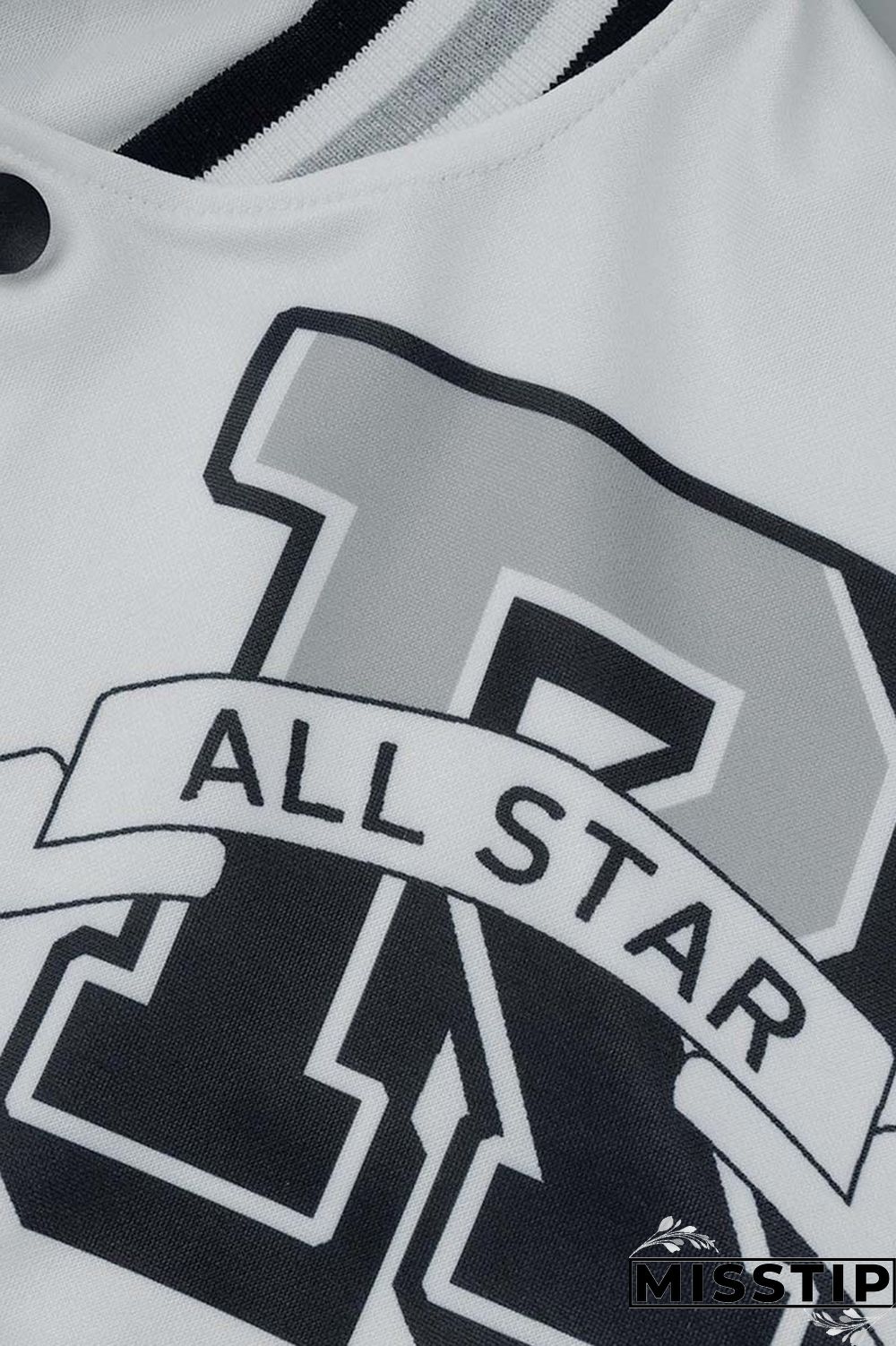 Green Casual Letter Print Patchwork Cardigan O Neck Long Sleeve Two Pieces