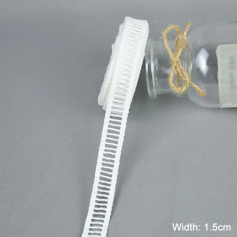 5Yards/lot White Cotton Embroidered Lace Trim Ribbons Fabric DIY Sewing Handmade Craft Materials Garment Clothes Accessories