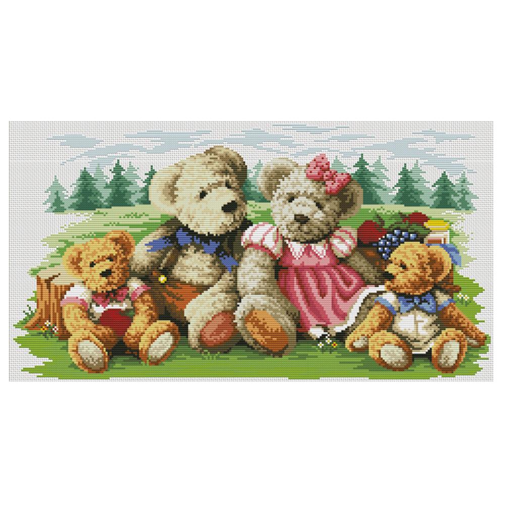 

Family - 11CT Stamped Cross Stitch - 65*39cm, 501 Original