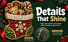 6PCS Stocking and Gift Pack DIY Pearl Diamond Painting Christmas Fridge Magnets, Sparkling Rhinestone Refrigerator Magnet Craft Kit for Home Decor & Gifts