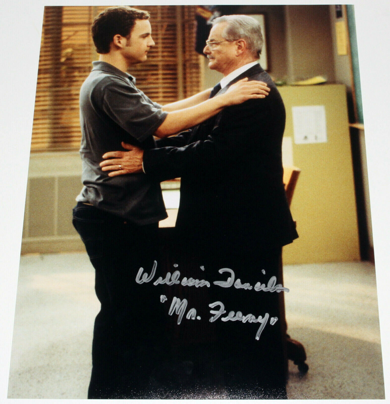 WILLIAM DANIELS SIGNED BOY MEETS WORLD CAST MR. FEENY 11X14 Photo Poster painting C w/COA PROOF