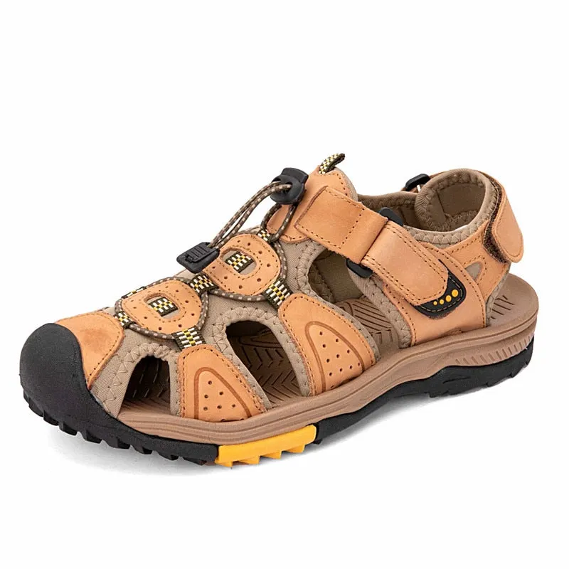 2021 Big Size Summer Genuine Leather Outdoor Men's Shoes Men Sandals For Male Casual Shoes Water Walking Beach Sandalias Sandal
