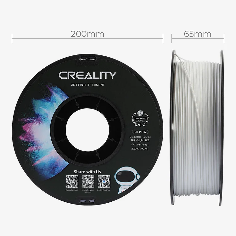 CR PETG 1.75mm 3D Printing Filament - Eco-Friendly, Stable, & Tough