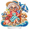 (Grandma)DIY Pearl Diamond Painting Acrylic Stand, Christmas Double-Sided Printed Tabletop Decoration, Special Shaped Diamond Art Craft Kit for Home Decor