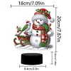 Acryl Weihnachten Schneemann doppelseitig - 5d DIY Bastellampe