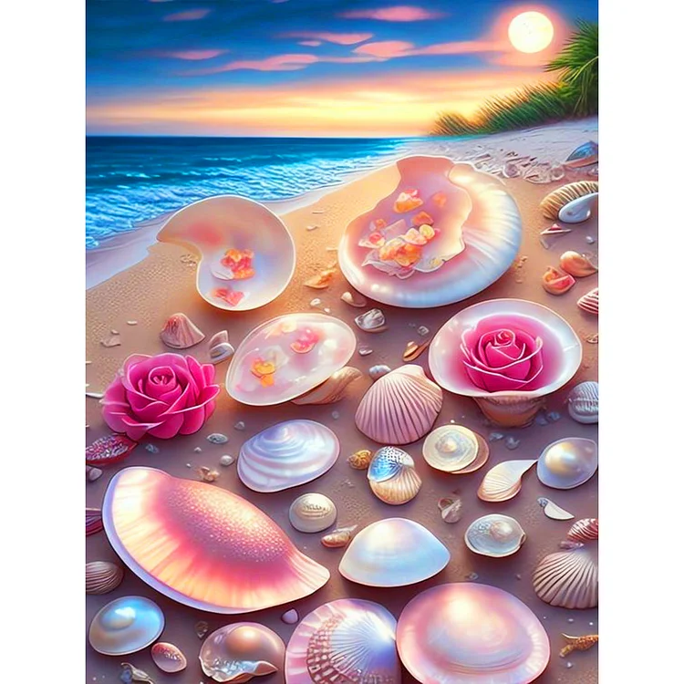 【HUGE 60% OFF SALE】5D DIY Full Round Drill Diamond Painting Fantasy Beach Shells Home Decor