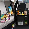 Car Seat Back Organizer with Foldable Table Tray Multi-Pocket Storage Bag