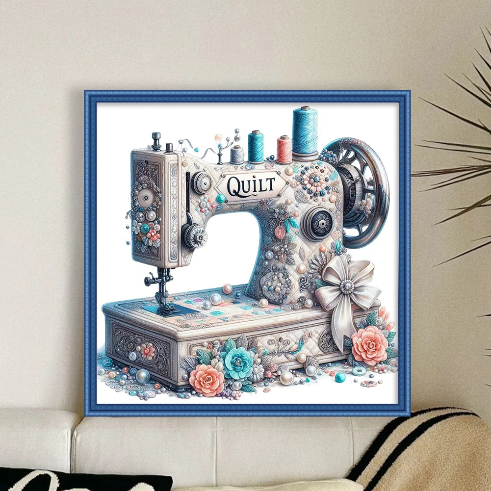 14CT Full Stamped Cross Stitch - Sewing Machine(Canvas|40*40CM)