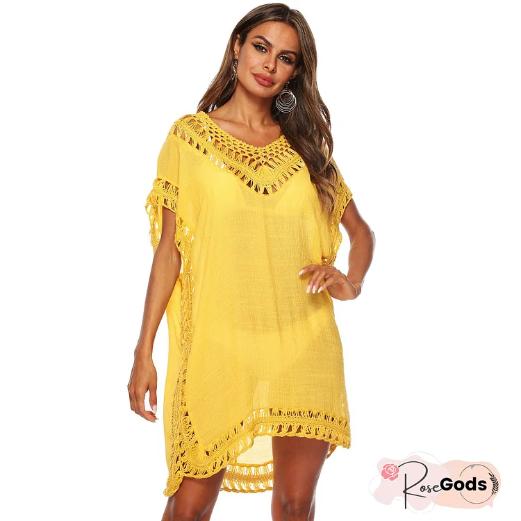 Shift Cutout Half Sleeve Boho Dress