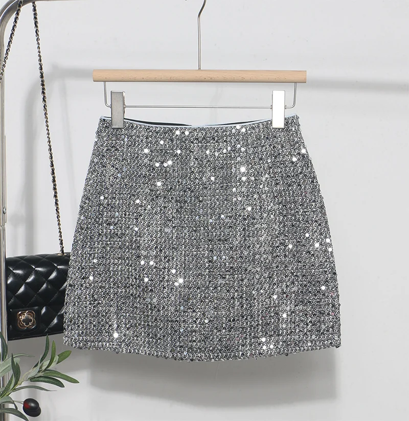 Uveng Slide Dress Skirt Girl Babes A Small Silver Shiny Light Short Skirt 8258